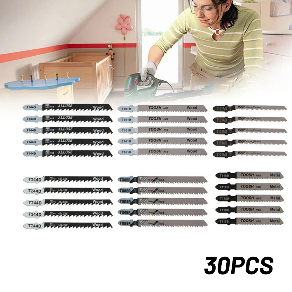 

1 Pack Jig Saw Blade 1 Set 30PCS 30x Cutting Blade Jig Saw Blades Jigsaw