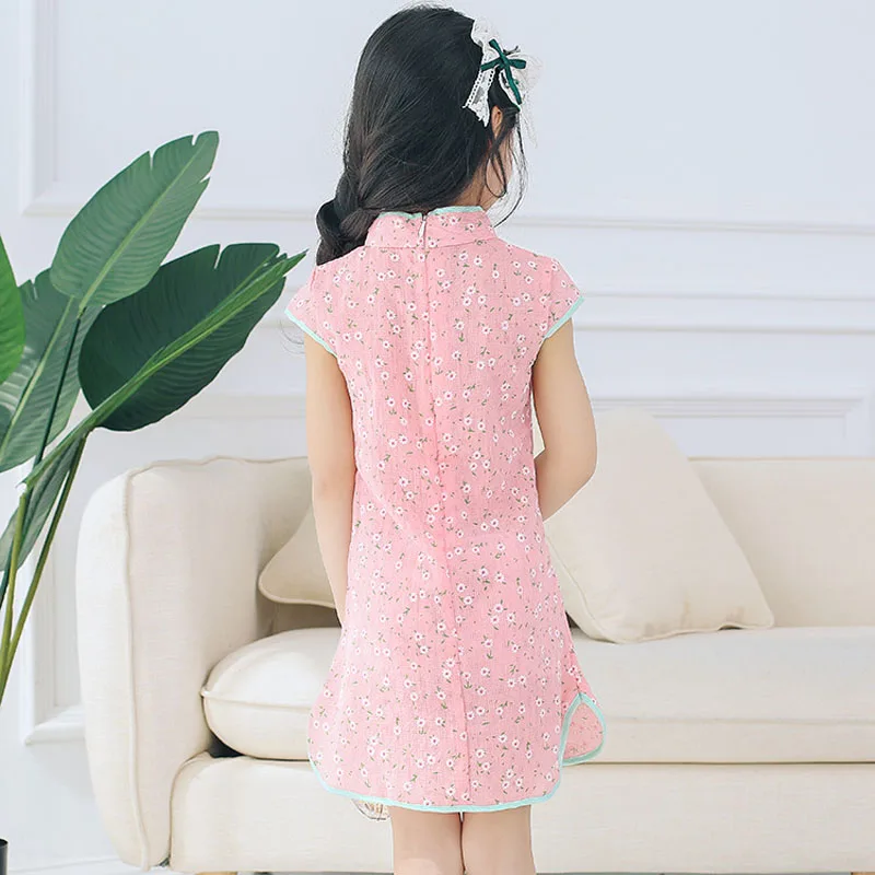 Летнее Детское платье для девочек cheongsam принцессы вечерние платья одежда детей