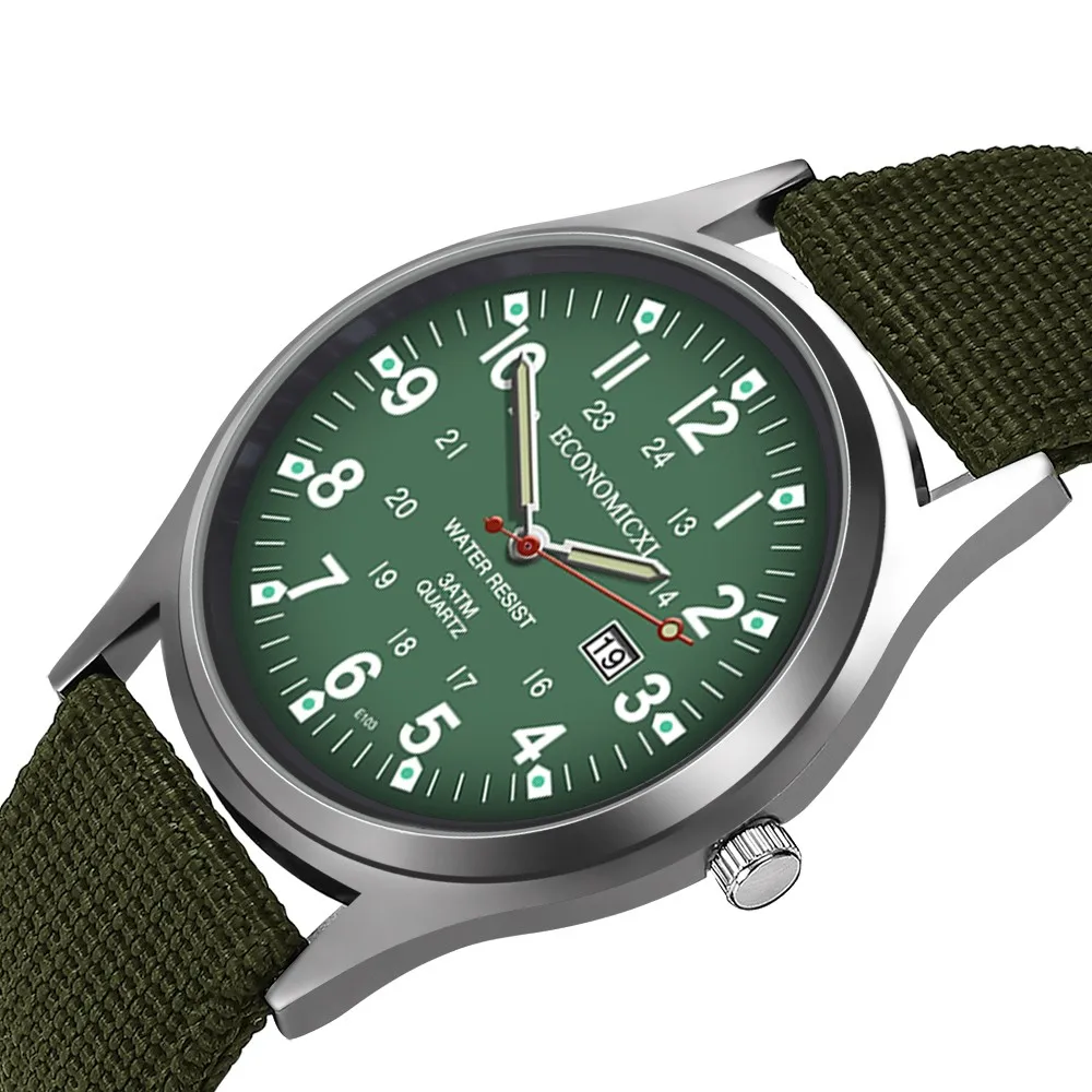 

Men's Nylon Waterproof Watch Date Quartz Watch Automatic Luminous Clock Analog Quartz Wrist Watches Gift Relogio
