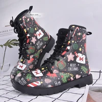 christmas tree womens boots christmas custom mens and womens high top plus size short boots square heel womens shoes