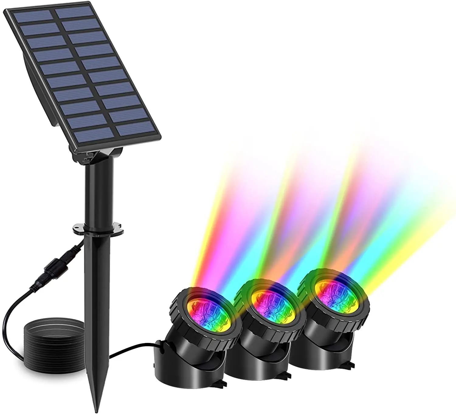 

Налобный фонарь для пруда на солнечной батарее, s 3, RGB светодиодный точесветильник светильник с изменением цвета, уличсветильник ный фонарь ...