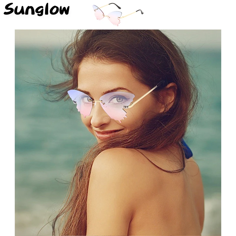 Butterfly Sunglasses For Women Fashion 2021 Designer Luxuri Brand Decorative Glasses Creative Streetwear Oculos De Sol | Аксессуары для