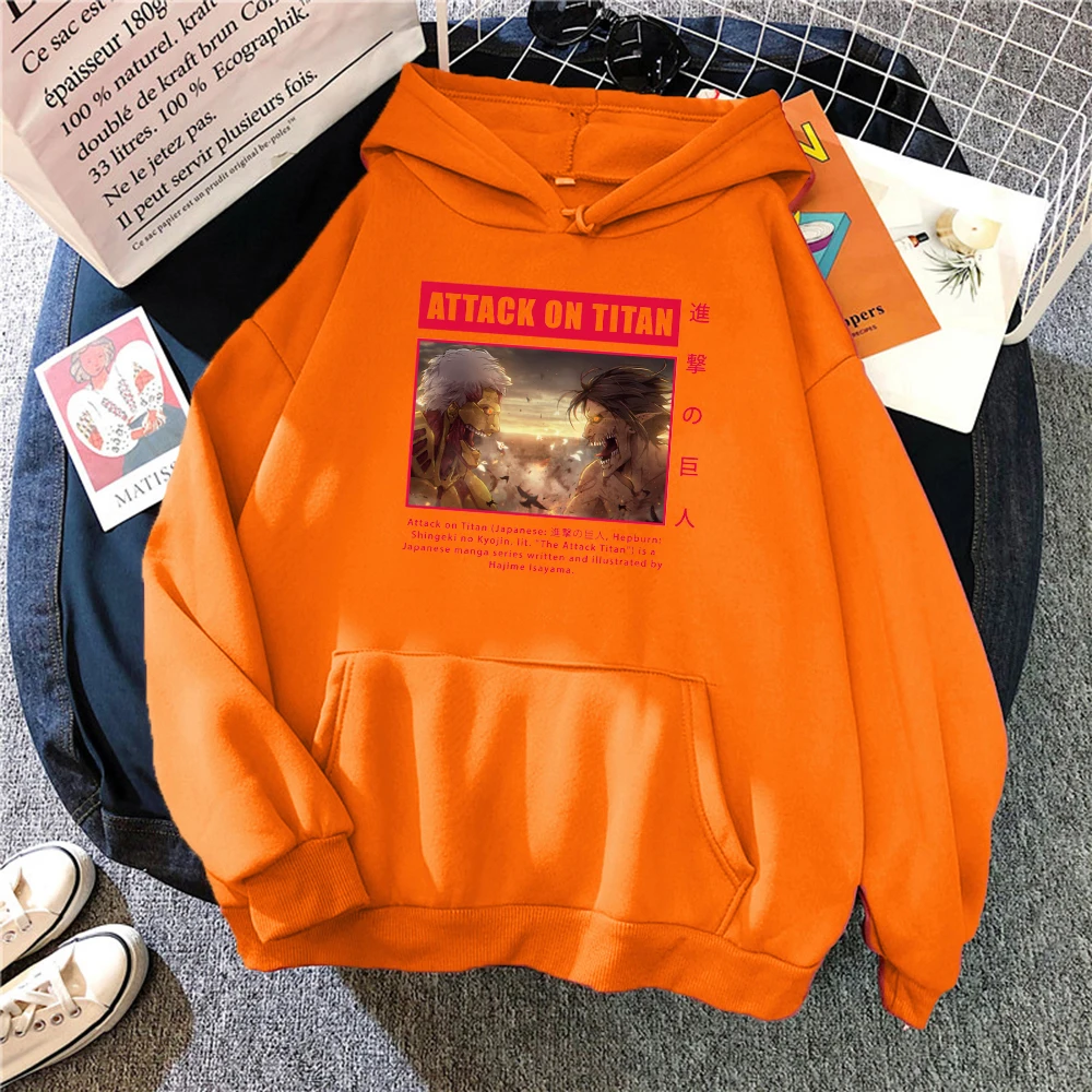 

Толстовка мужская зимняя флисовая с капюшоном и принтом аниме «атака на Титанов»