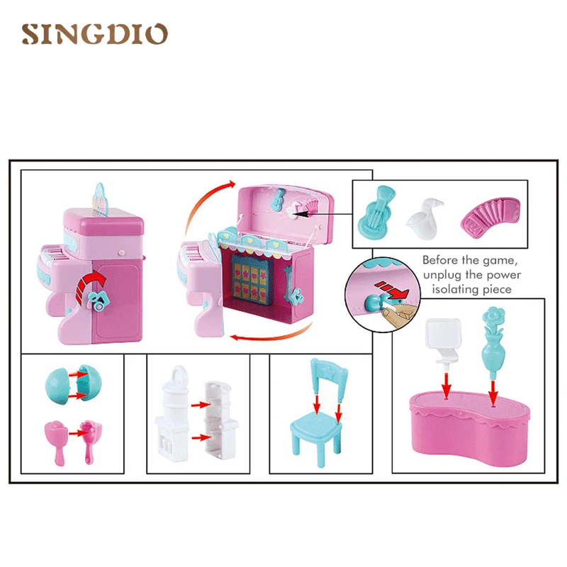 Детская игрушка Веселая семья маленький розовый пластиковый домик для девочек