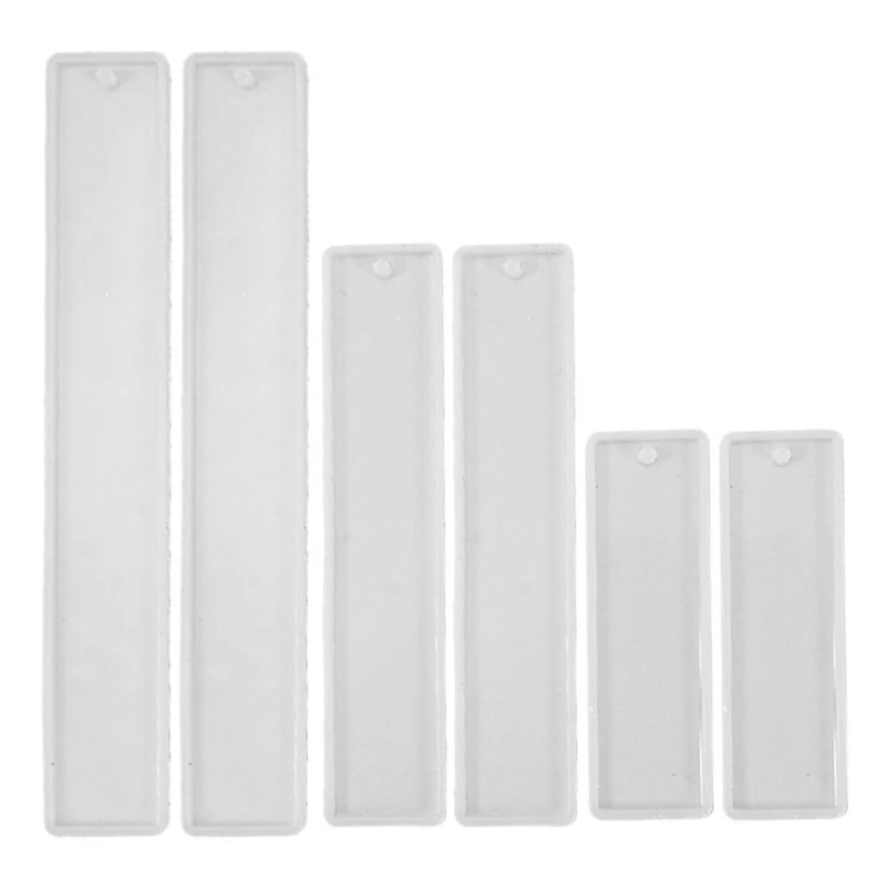 

6 Pcs/Set Crystal Epoxy Resin Mold Rectangle Bookmark Silicone Mould Handmade Crafts Jewelry Making Tools