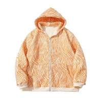 print jackets zebra stripe streetwear full zipper hooded fleece sweatshirts harajuku coat fashion hip hop casual tops men autumn