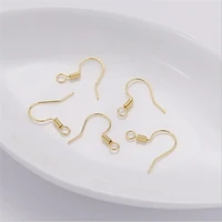50pcslot gold color plated brass spring ear wire hooks clasps connector diy earrings jewelry making findings accessories