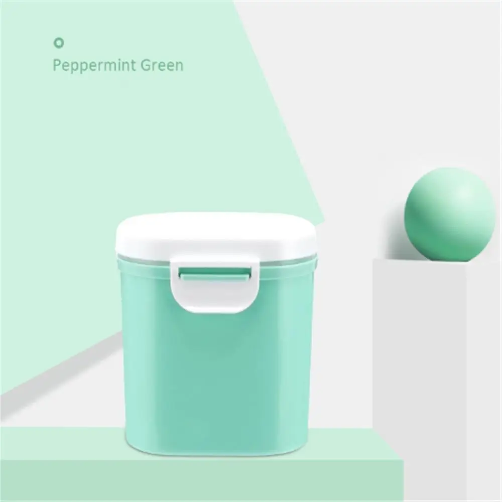 green large Высокая емкость, контейнер для детского молочного порошка, мелкпоедер, контейнер для хранения детского питания, двухслойная коробка для кормления новорожденных - Цвет: green large
