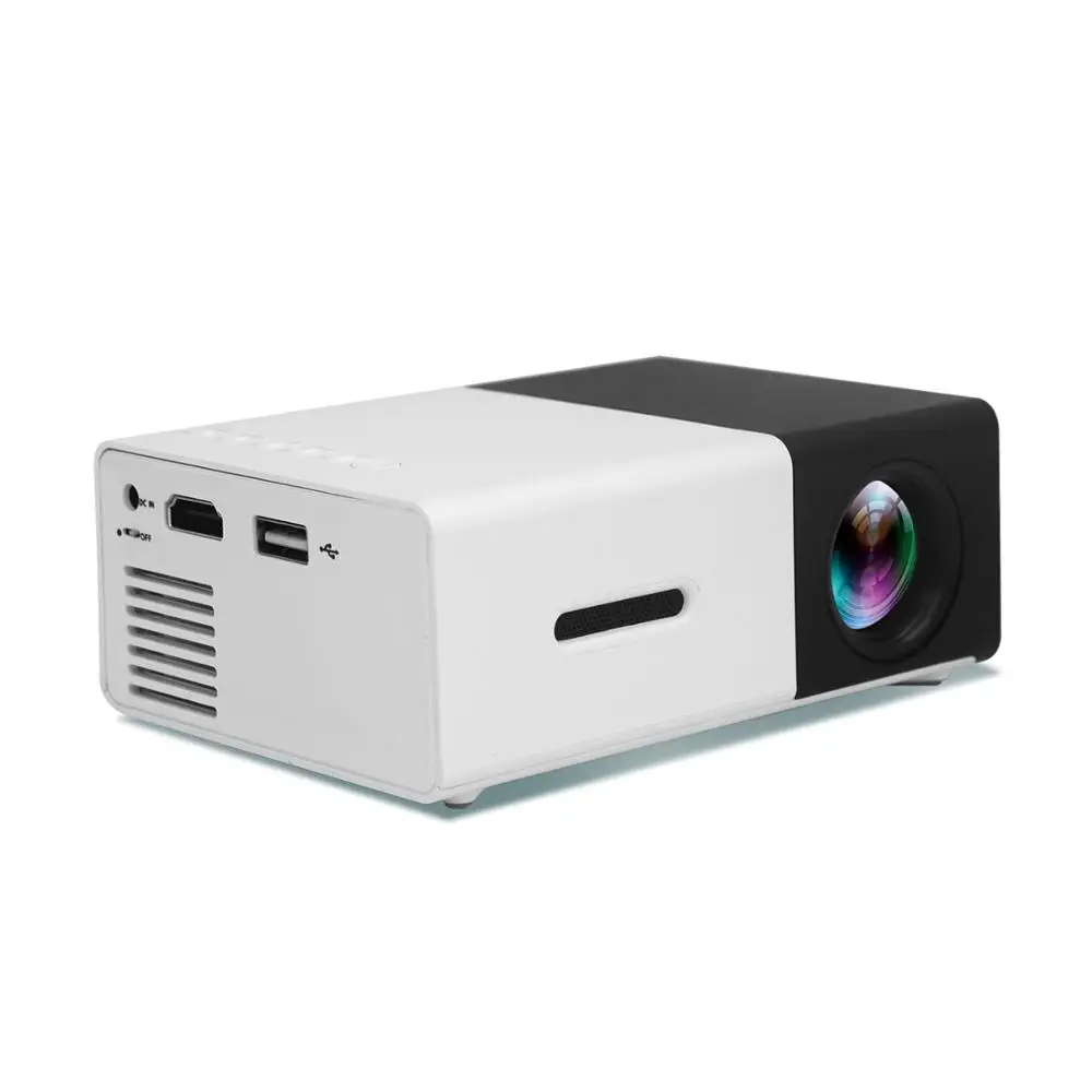 YG300 мини светодиодный проектор 400-600LM 3,5 мм аудио 1080P видео 320x240 пикселей HDMI USB проектор домашний медиа плеер четыре вилки