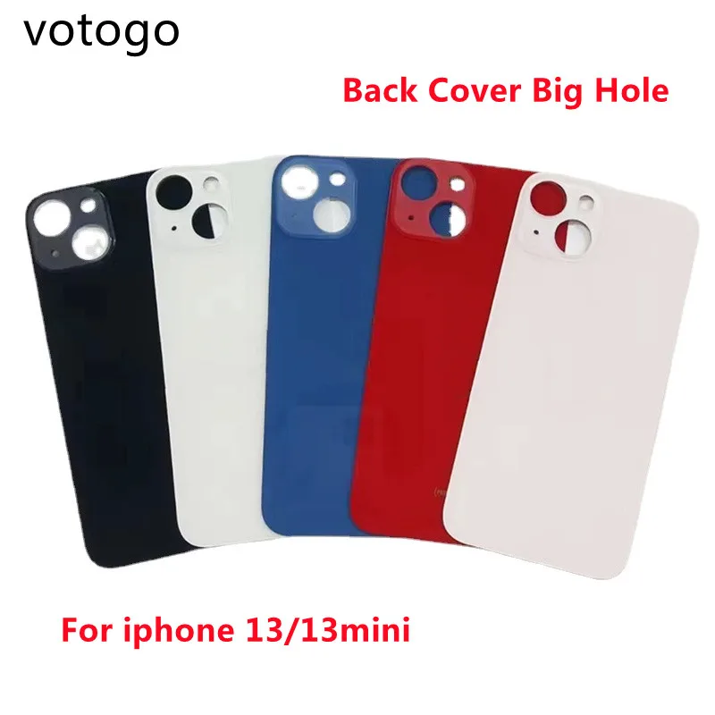 

1pcs Top QC Big Hole Back Battery Glass Cover For iphone 13 pro max 13pro mini Rear Camera Door Housing Frame Case Replacement