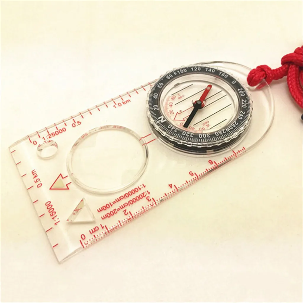 Портативный походный кемпинг мини компас линейка лупа для карты наполненная