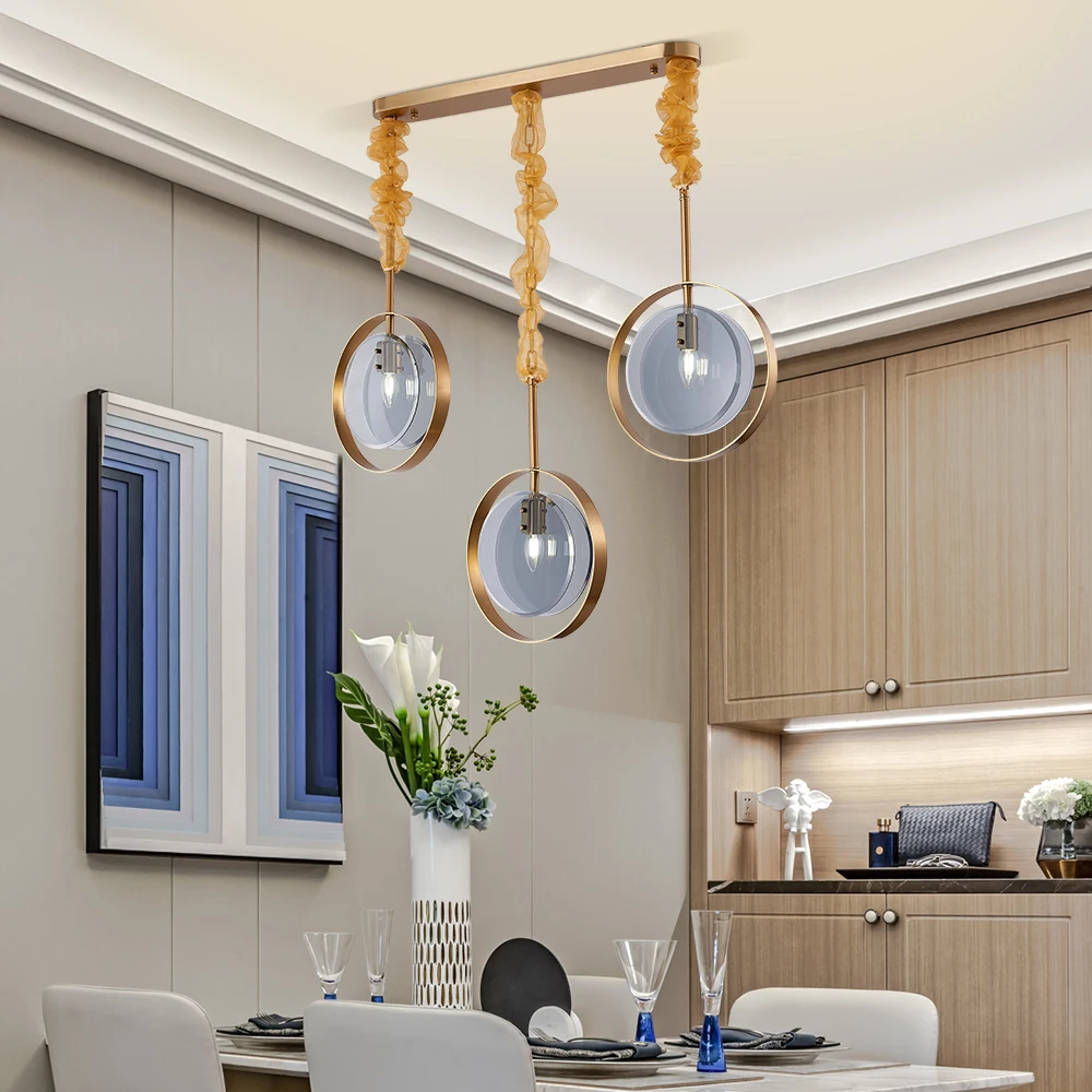 Новая Современная хрустальная люстра для спальни дымчато серая круглая