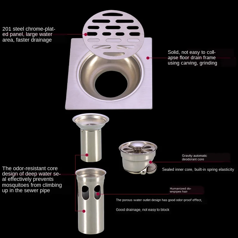 Душ Туалет сток в полу из нержавеющей стали дезодорант стиральная машина тройник