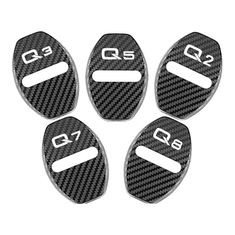 Защитный чехол для автомобильного отделка дверного замка с эмблемой Audi Q3 Q5 Q7 Q8 Q2 A4