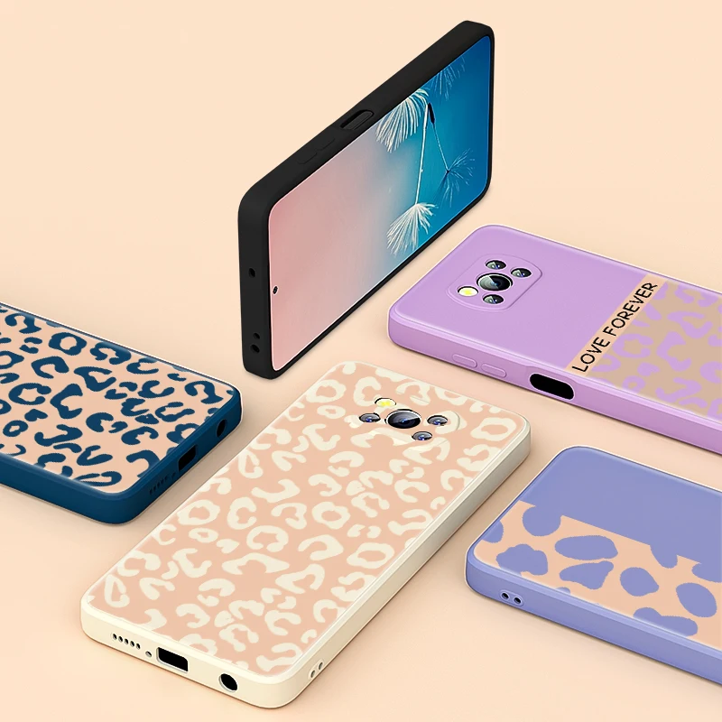 

Fashion Leopard For Xiaomi Poco 6 CC9 A3 Lite Mix 3 4 X3 NFC X2 M2 C3 M3 Pro F3 GT Liquid Silicone Phone Case