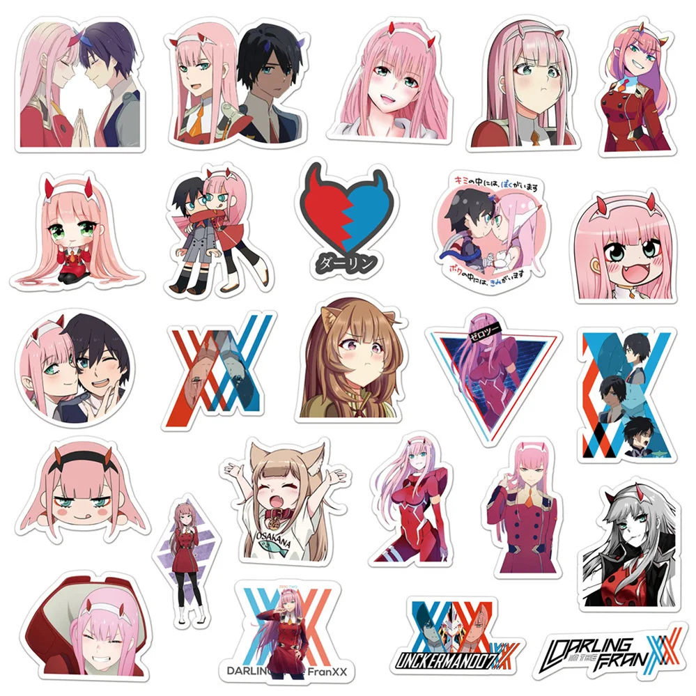 

10/30/50PCS Cartoon Anime FranXX Ins Graffiti Sticker Scooter Notebook Waterproof Guitar Decoration Toy Wholesale