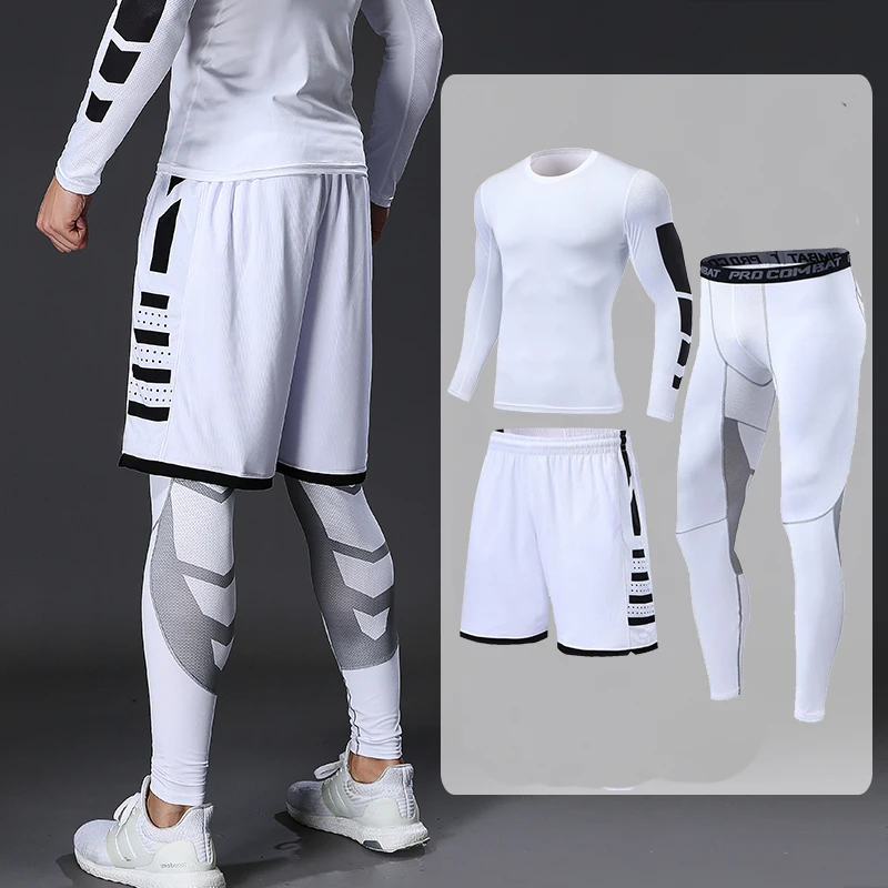 

Dry Fit Men's Training Sportswear Set Gym Fitness Compression Sport Suit Jogging Tight Sports Wear Clothes 4XL5XL Oversized Male