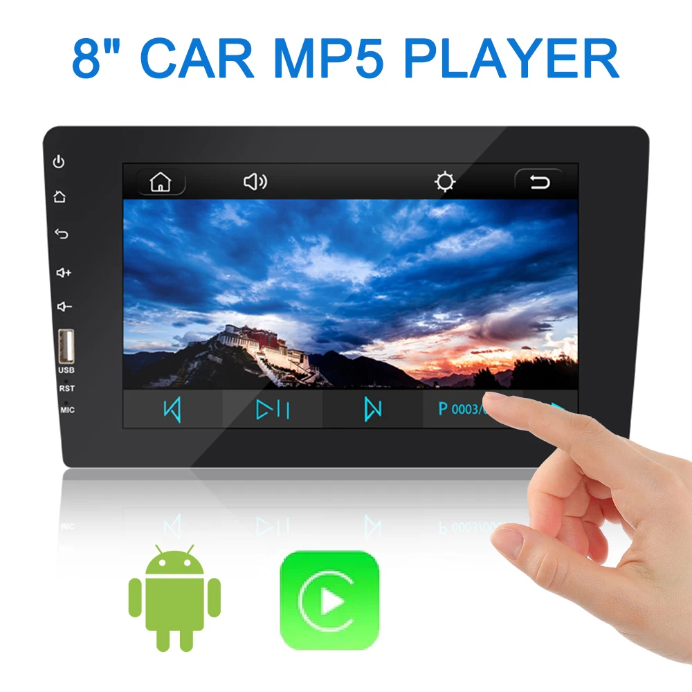 

Автомагнитола 2 Din, MP5-плеер с зеркальным соединением, для Carplay, Android, автомобильное радио, аудио, FM, стерео, IPS, сенсорный экран 8 дюймов, GPS-навиг...