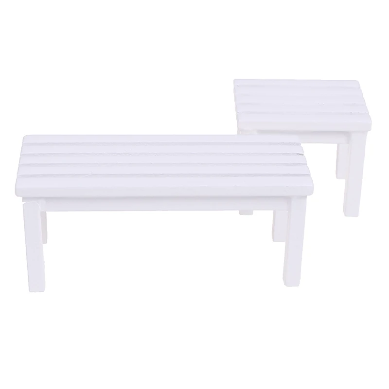 

1:12 Dollhouse Mini Wooden Stool Long Chair Doll House Furniture Accessories