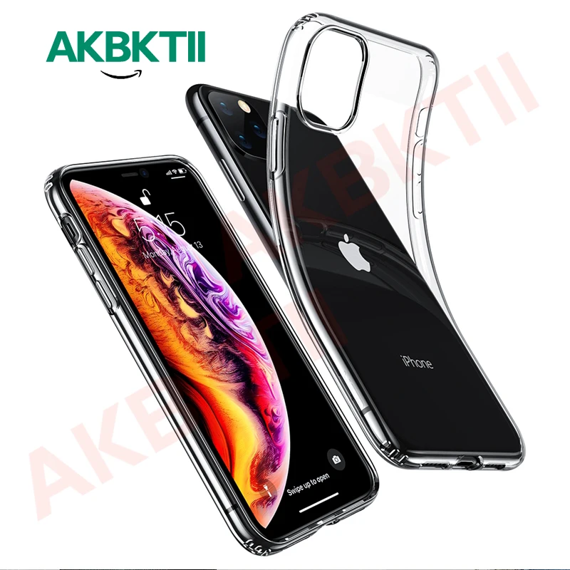 Ультра тонкий прозрачный силиконовый чехол для телефона iphone 11 Pro Max XR XS 7 8 6S Plus