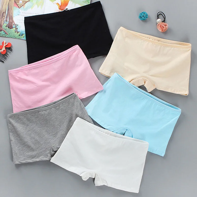 

New Girls Teenager Students Cotton Breathable Briefs Summer Mid Waist Flat Angle Pink Panties Wholesale Lots Bulk