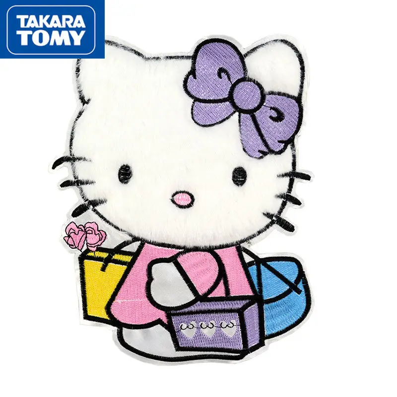 

Милые Мультяшные плюшевые наклейки TAKARA TOMY с Hello Kitty, рисунок для больших детей, школьный портфель, декоративные наклейки