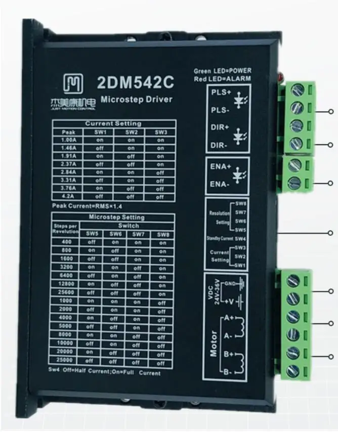 Цифровой Гибридный 2-фазный контроллер шагового двигателя JMC 24-36 В постоянного