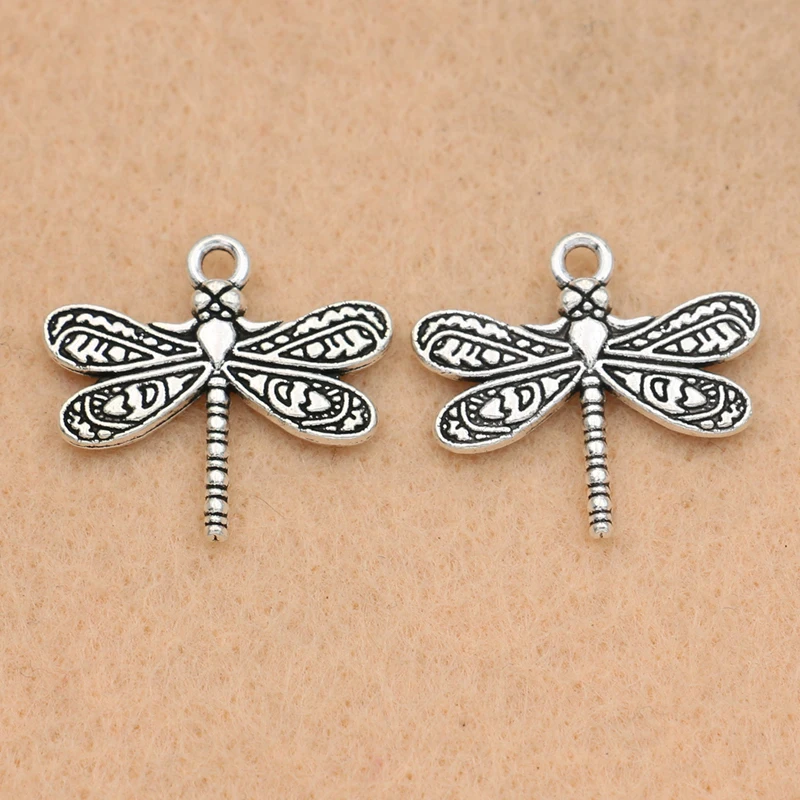 

10 шт античные с серебристым покрытием подвески с кулоном стрекозы для изготовления ювелирных изделий Аксессуары для браслета самодельные ...