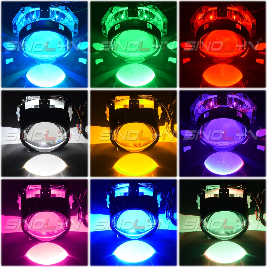 RGB дьявол, демон глаза Bluetooth комплект смартфон с поддержкой приложения многоцветные изменения для 2,5 WST/3,0 Hella линзы фар-прожекторов