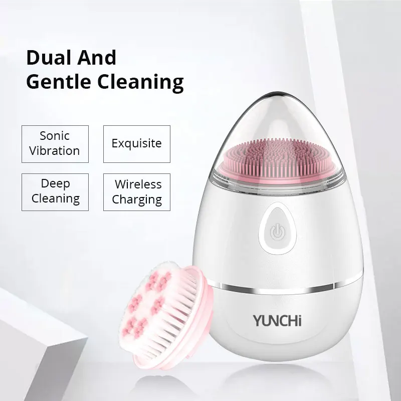 3D электрическая Очищающая щетка для лица звуковое очищающее средство с 2 кистями