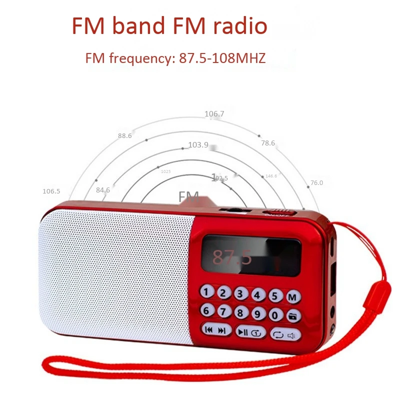 Y-508Fm цифровой радио плеер приемник динамик открытый портативный мини Fm стерео