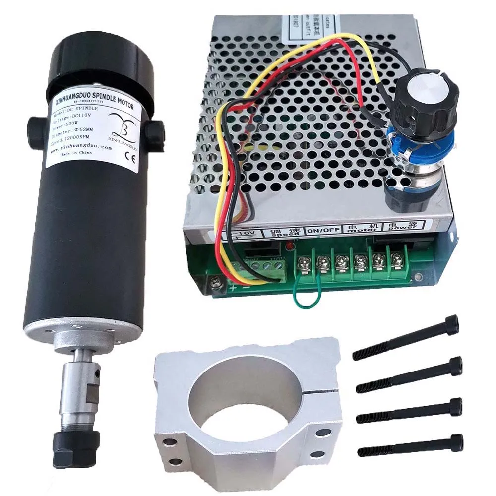 С воздушным охлаждением 0.5kw CNC spindleMotor Kit ER11 патрон 500 Вт мотор шпинделя+ регулятор скорости питания для гравировки