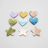 70pcs shiny star and heart padded patches appliques for clothes sewing supplies diy hair bow decoration free shipping