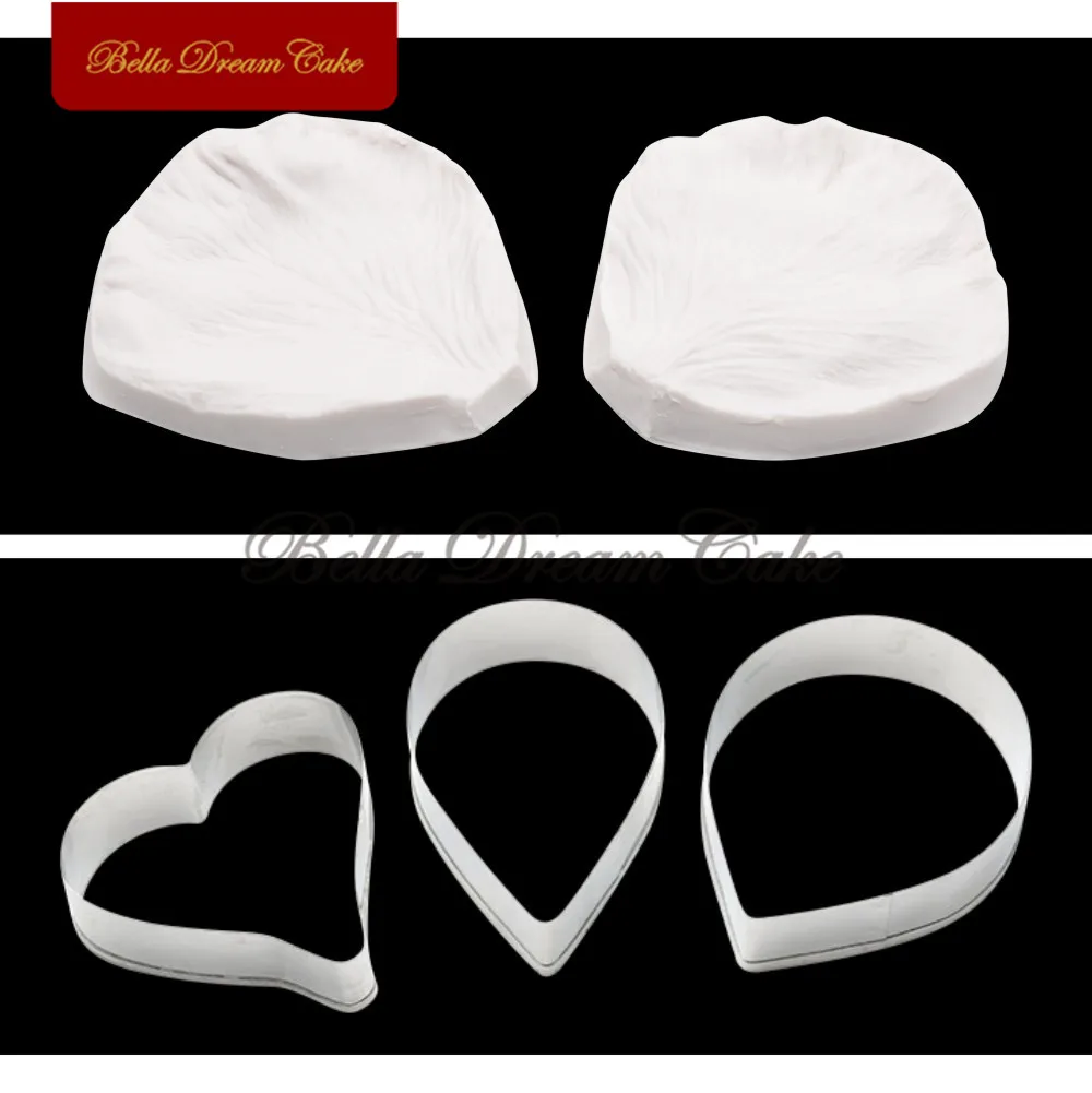 

5pcs/set Pansy Petal Veiner Silicone Mold Stainless Steel Cutter Molds DIY Handmade Fondant Flower Mould Cake Decorating Tool