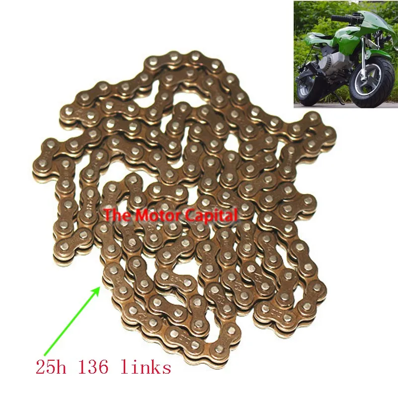 

FREE SHIPPING Motorcycle 25H Chain and One Spare Master Link Motocross For 47cc 49cc Mini Dirt ATV Motor Pocket Bikes Minimoto