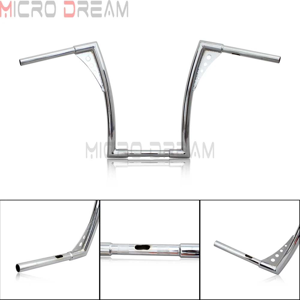 Хромированный мотоцикл 1 1/4 &quotApe Hangers руль 16&quot Rise Fat Bars для Harley Softail FLST FXST Bobber Dyna