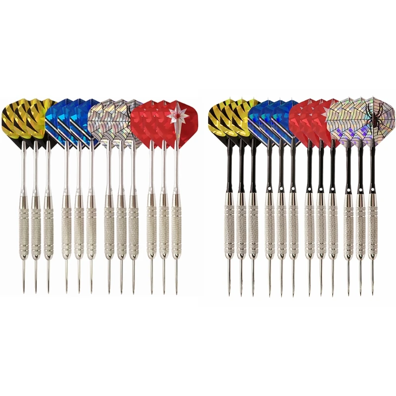 

12 Pcs Professional Needle Tips Darts Set Flights Wing Needle Barrel Aluminum Metal Shafts Throwing Hard Dart