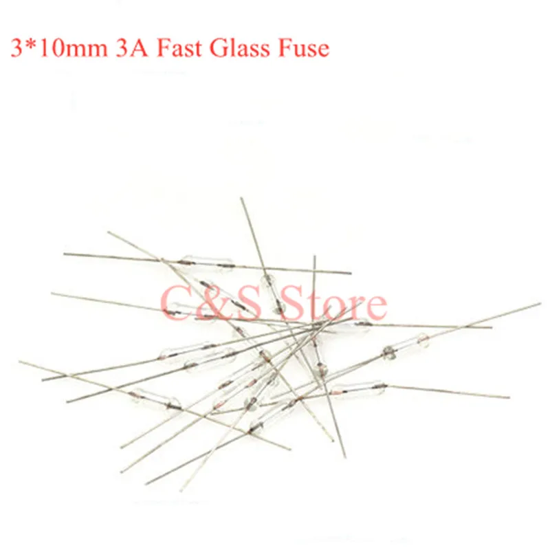 

1000 шт. 3*10 мм 3A осевой быстродействующий стеклянный предохранитель со свинцовым проводом 3*10 3A
