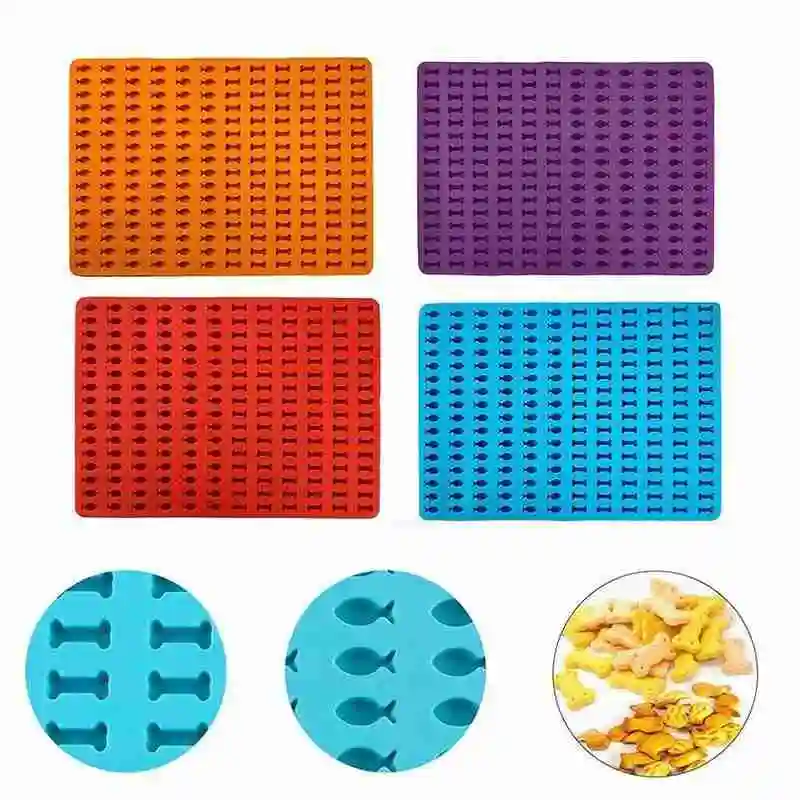 

Turkey Oil Silicone BBQ Mat Love Bone Fish Shaped Pet Baking Tool Biscuit Mold V1V8