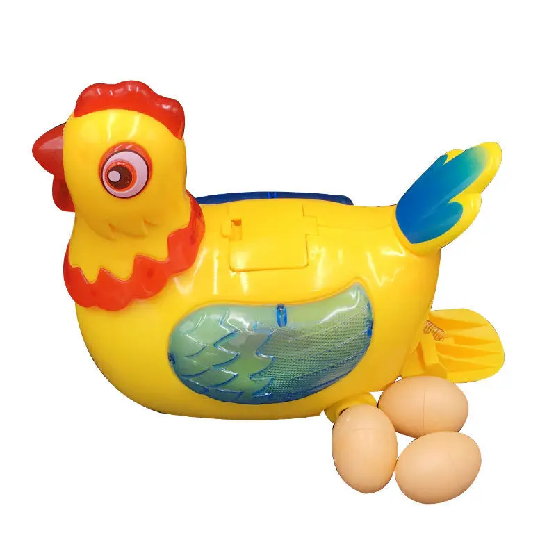 Новая игрушка "Курица-утка" с яйцекладкой, работает от батарейки, с мигающими огнями, электрическая универсальная музыкальная игрушка для малышей.