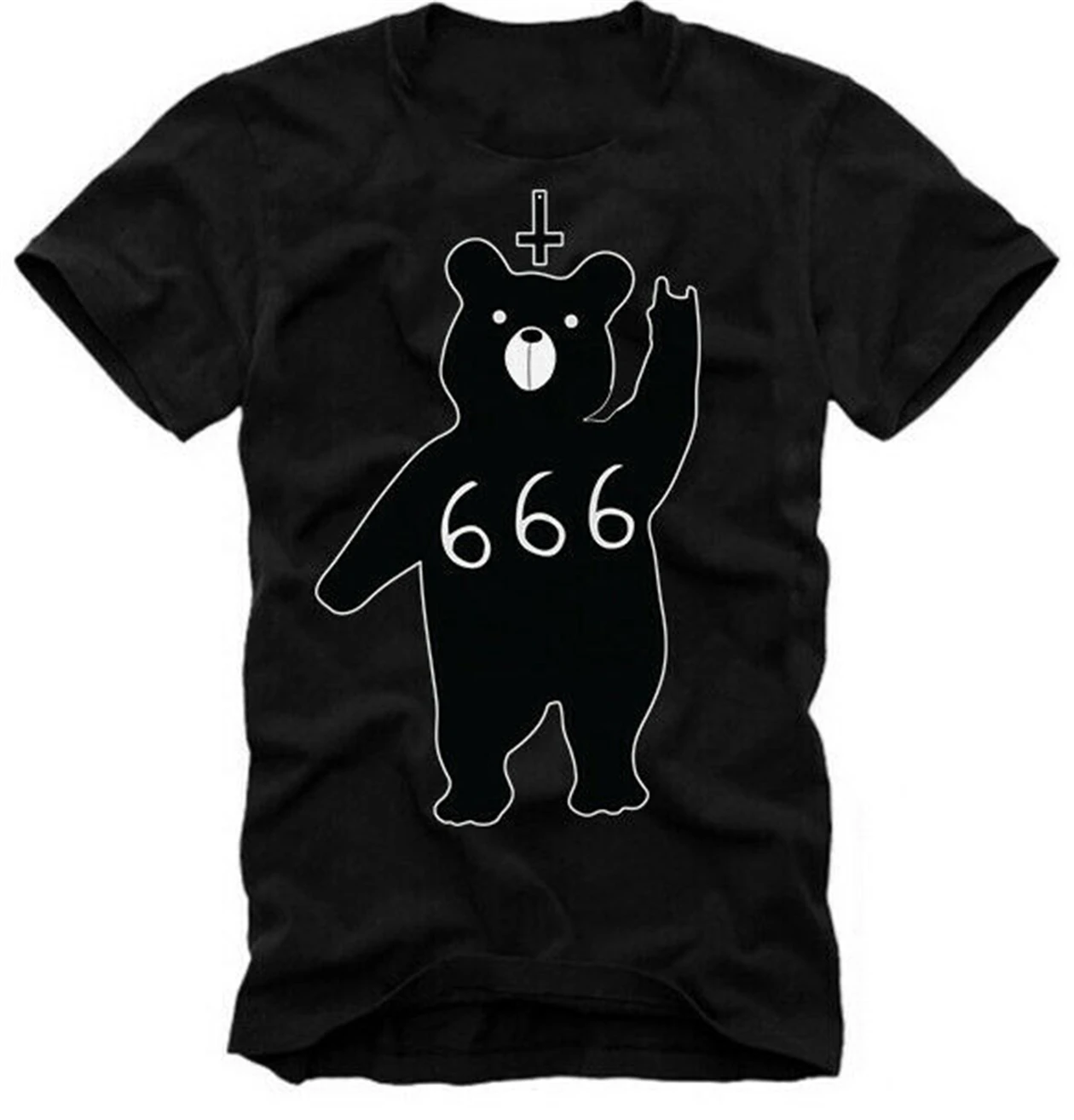 E1SYNDICATE/футболка с изображением злого медведя 666 оккультная антихристовая
