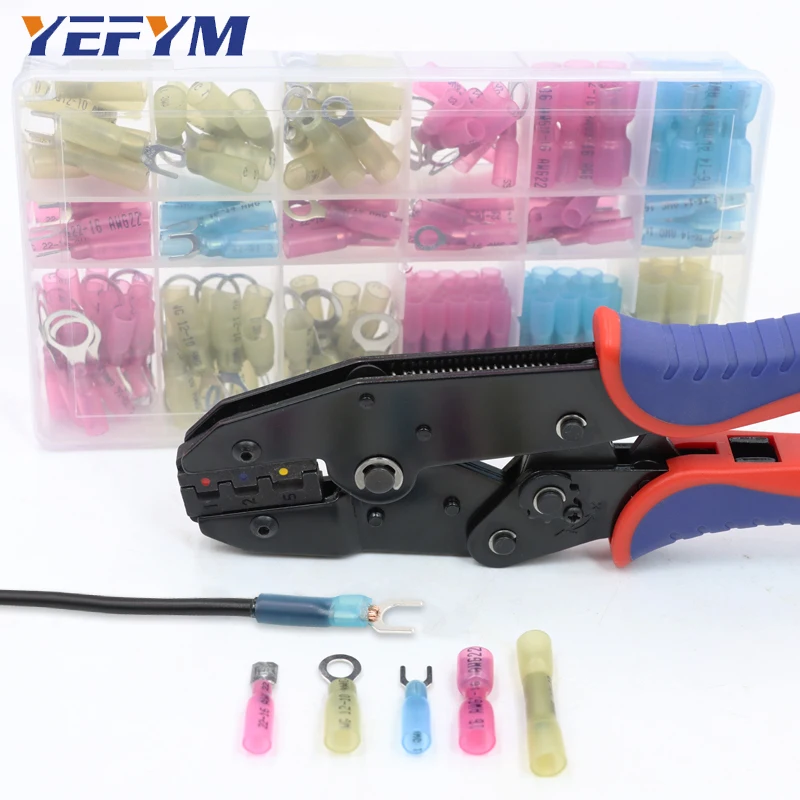 

YF-125 Crimping Tool For Heat Shrink Connectors Ratcheting Wire Crimper Pliers Ratchet Terminal Crimp Tool by Wirefy