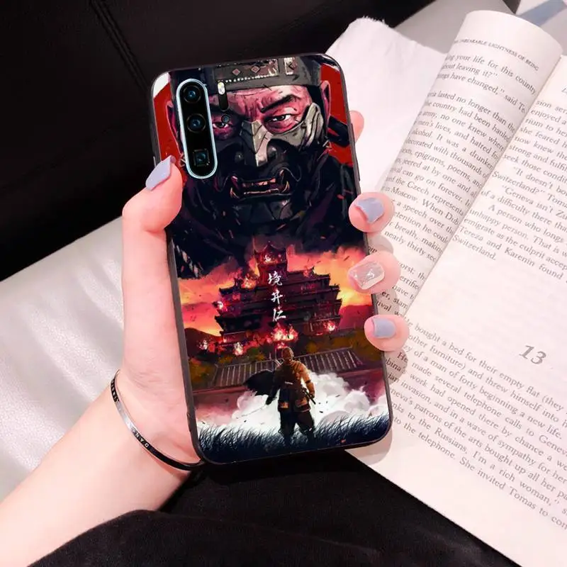 

Japan Anime Ghost Of Tsushima Phone Case Black Cover For Huawei P10/20/30/40/20Pro/30Pro/30Lite/40Pro NOVA3/3E/3i/7SE Cases