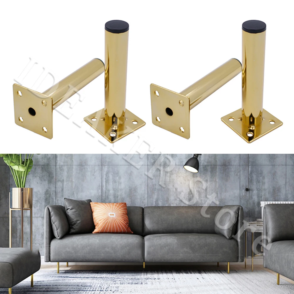 

1/4 Pack 80-150mm Metal Furniture Legs Furniture Support Legs For Sofa Leg TV Stands Foot Cabinet Coffee Table Legs, Gold