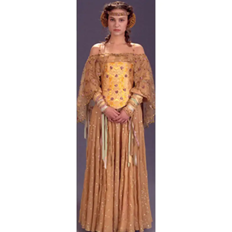 Новое платье звездных войн III Queen Padme Naberrie Amidala + головной убор Косплей Костюм |