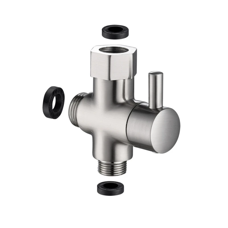 Brushed Nickel 3/" переключающий клапан, трехходовая головка, функциональный переключатель, адаптер управления, тройник клапана, соединитель для туалета, биде, душевой кран - Цвет: Brushed Nickel