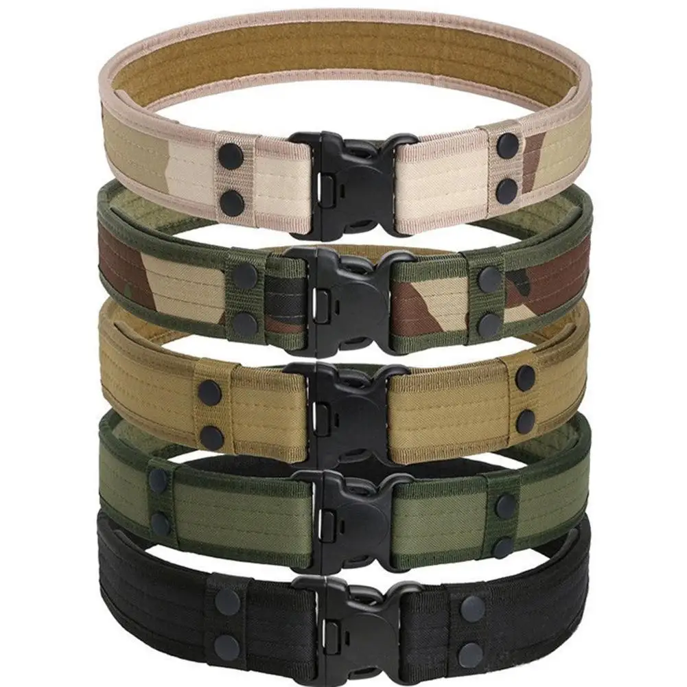 

Military Tactical Belt Nylon Camo Army Belts Black Metal Buckle 140CM Outdoor Survival Male Training Hunting Molle Combat Belt