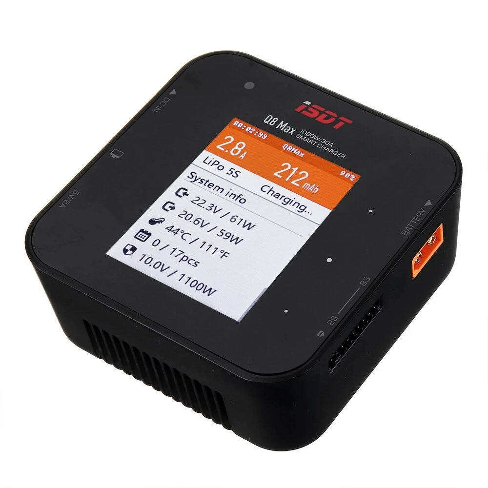 

ISDT Q8 Max BattGo 1000 Вт 30A высокомощное зарядное устройство для батарей Dis зарядное устройство адаптер питания для 1-8S Lilon LiPo LiHV NiMH RC игрушек