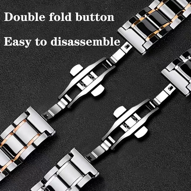 Ceramic Watchband for Apple Watch band 44mm 42mm Smart Watch Link Strap Bracelet Ceramic Watchband iWatch series 5 4 3 40mm 38mm