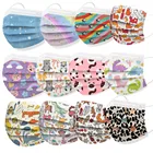 Маска детская одноразовая трехслойная с мультяшным принтом, маска для лица, маска для Хэллоуина, косплея, 10 шт.